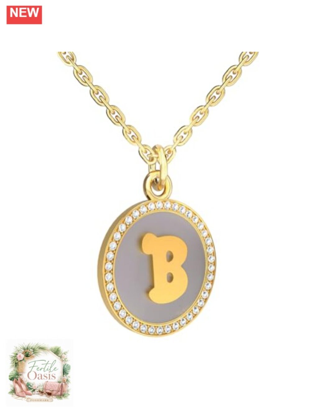 14K Gold Plated Stainless Steel Personalized Initial Pendant Necklace Women